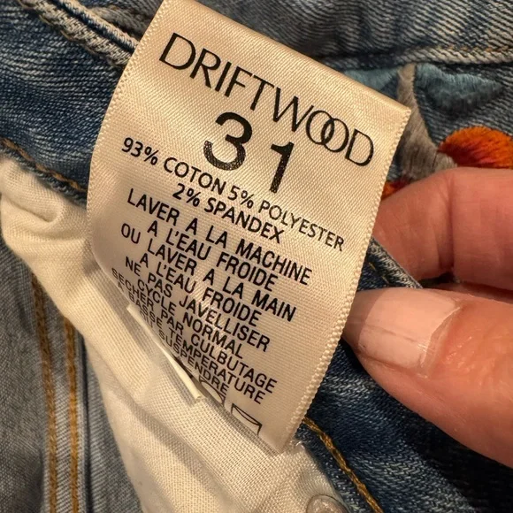 DRIFTWOOD Floral Embroidered Jean Shorts - Picture 4 of 6